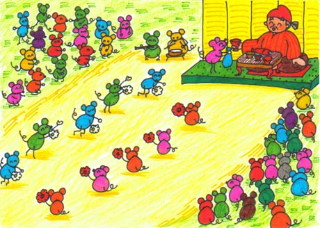 ����������̑O�ɁA��y���₨������ׁA�ނ�����l�Y�~��A�x��l�Y�~