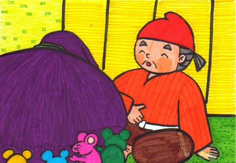 �傫�ȑ܂��A����������̑O�ɁA�݂�Ȃł����ł���l�Y�~����