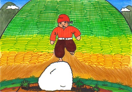 �Ζʂ̉��̌��Ɍ������ăW�����v���ė����Ă������ނ��сA��납�炨�������񂪒ǂ�������