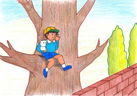 ���̏�ɒ���o����؁A���̏�ɓo���ă|�`������Ƃ���