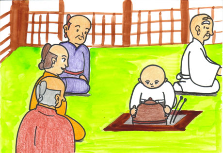 �����܂�F�̏�ɒu�����m