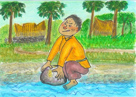 �΂������グ�悤�Ƃ���j�̎q