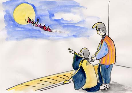 ���Ԃɏ�茎�Ɍ������čs��������P