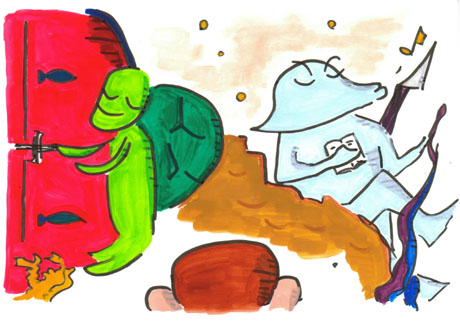 ���֓���悤�ɉ��𑣂��J���A���ŃN���Q���m���炵�Ă���