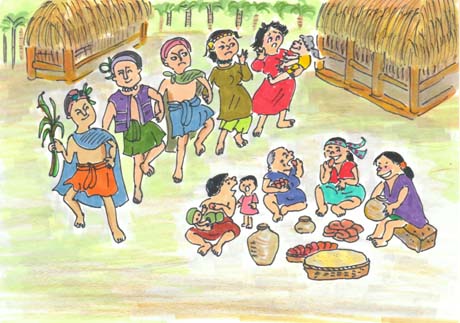 ���ǂ��Ă��鑺�l�A����������H�ׂ�^�A�C����