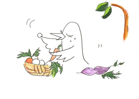 �X�̒��ŁA����������H�ׂ�A�����J���X