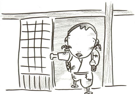 �R�C���̓������Ă�w�����āA��ꂽ�l�q�ŉƂɓ����ė����