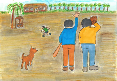 �i���̌��̍Z��̊O����i���ɐ���������j�̎q��l